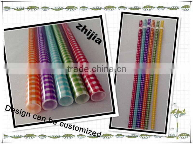 Colorful hard plastic decorative drinking straws