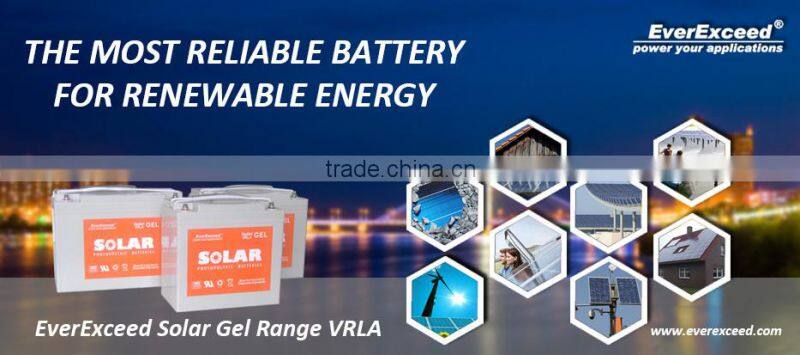 EverExceed Maintenance Free 220ah battery , Deep Cycle Solar Battery for solar energy