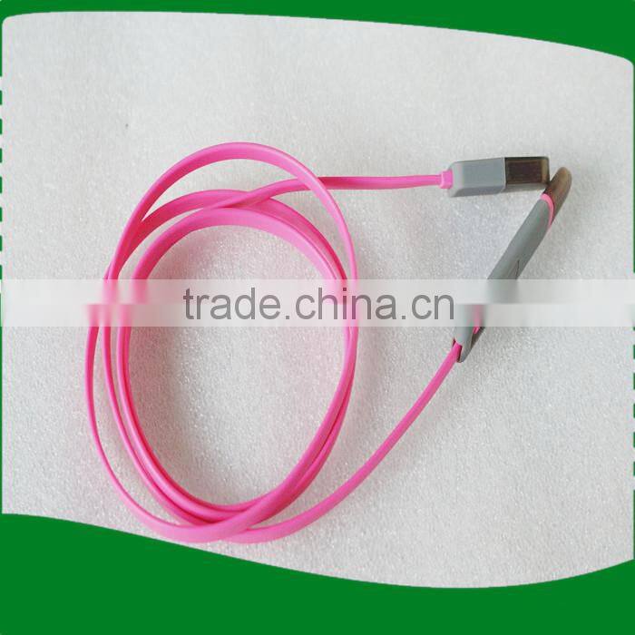 2 in 1 sync data micro usb cable for iphone5/6s,1M flat noodle line