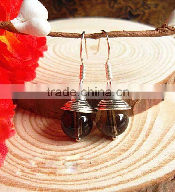 Hot seller earring smoky quartz beads earring jewelry