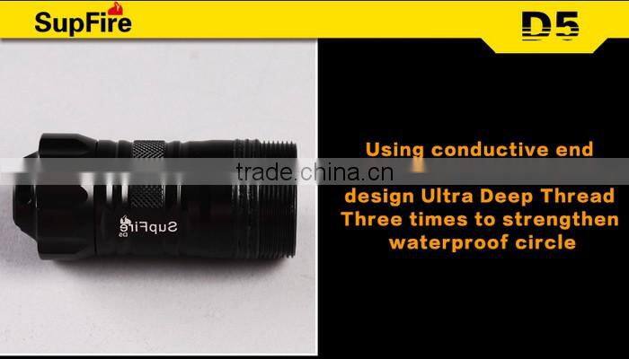 SupFire D5 professional diving torch light, XML U2 LED diving flashlight 1000lumen, use 3*AA batteries