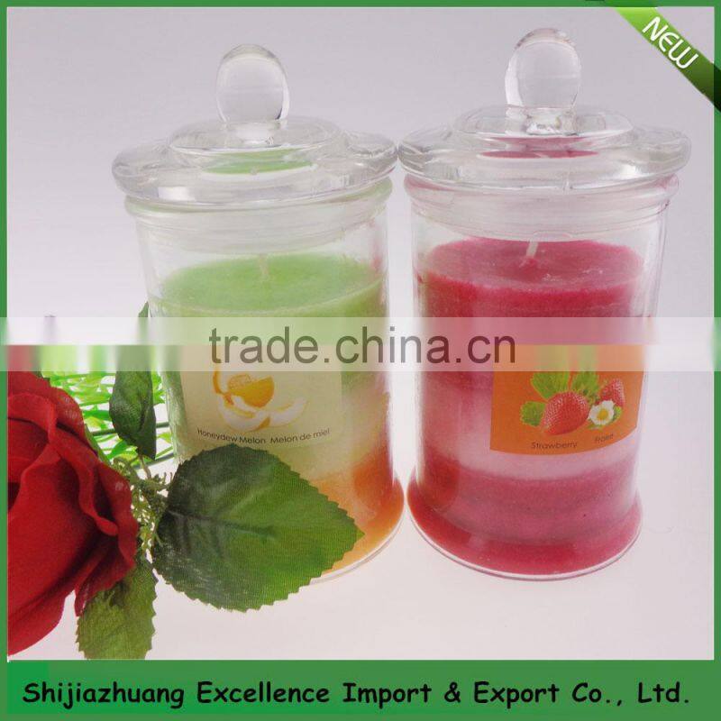 Scented candle in glass jar