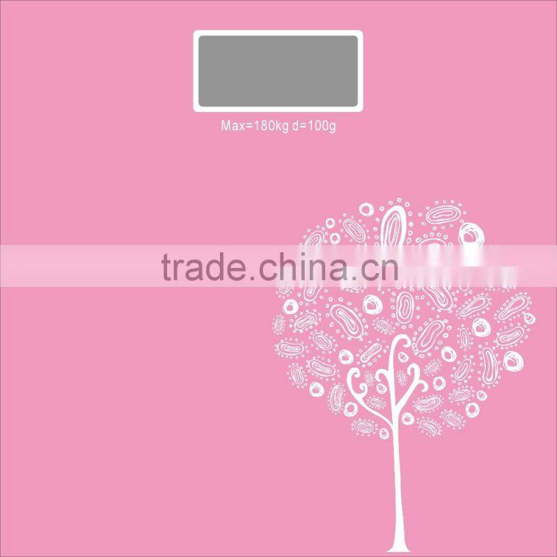 Auto on digital measures weight body scale with slik printing platform electronic weighing