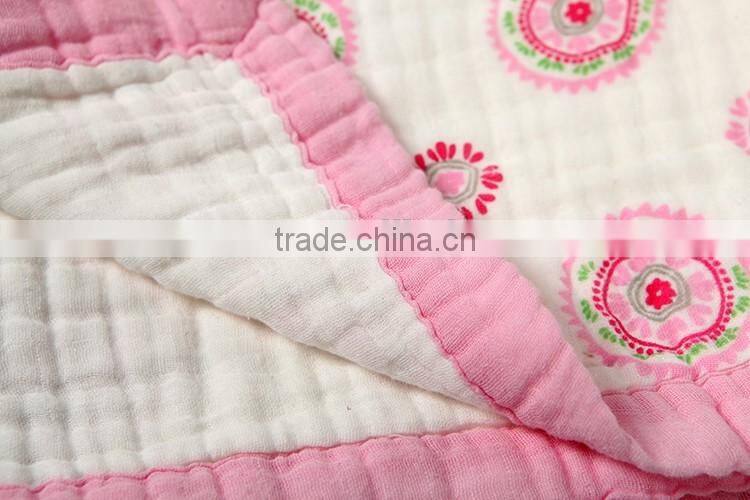 Swaddle blanket 100%cotton baby muslin wraps-Weave 4-ply-washed