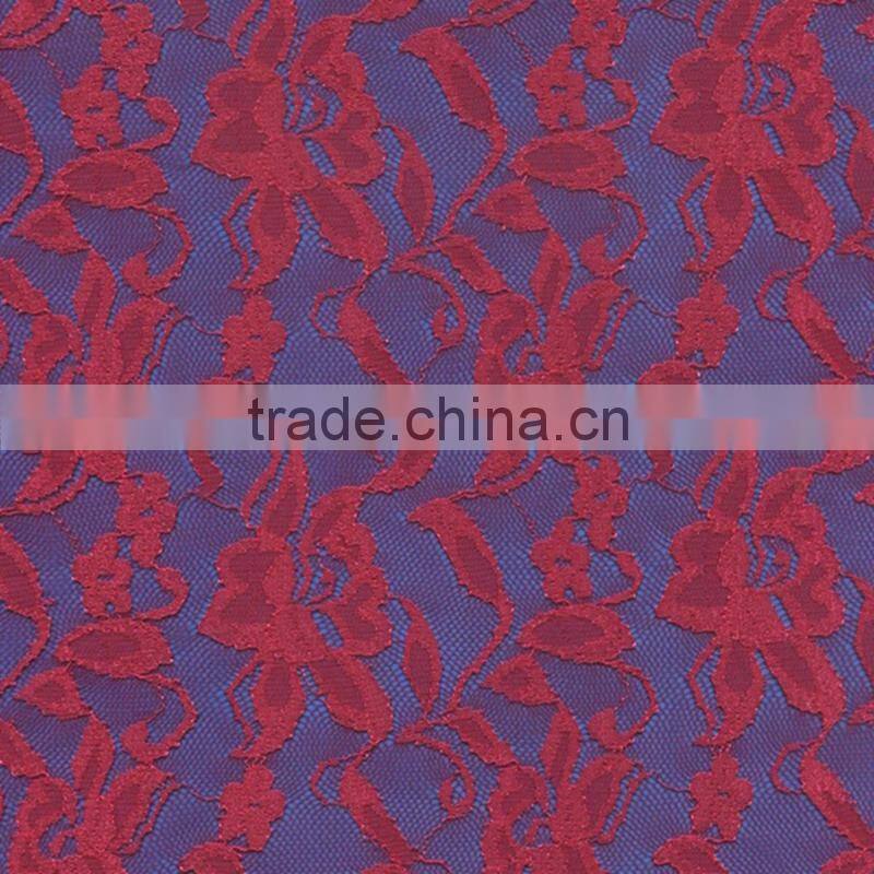 width 150cm raschel wedding red lace fabric