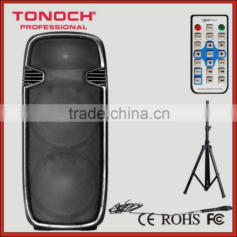 DUAL 15 inch 2 way plastic Professional sound active speaker with light