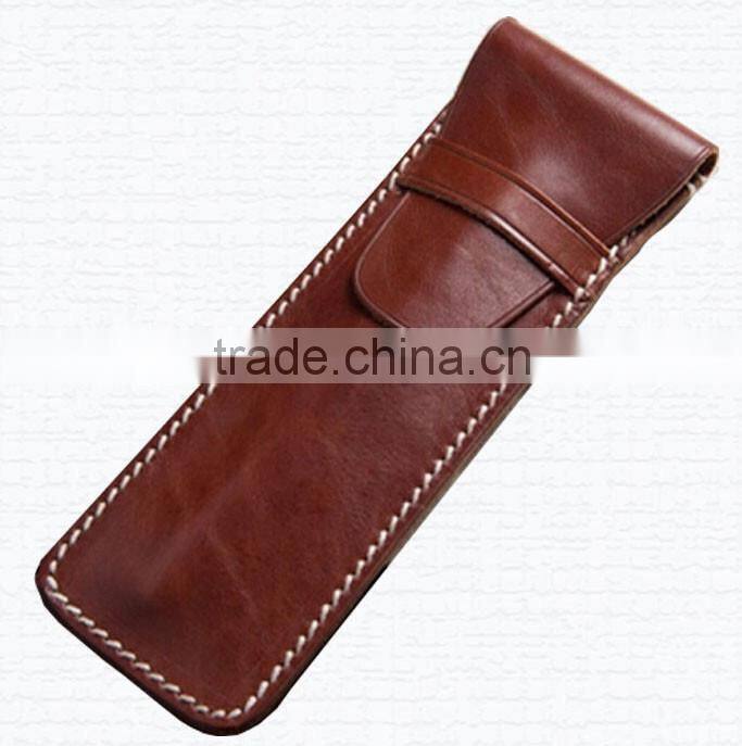2016 leather pen pouch custom pen holder wholesale pencil case,custom pen bag