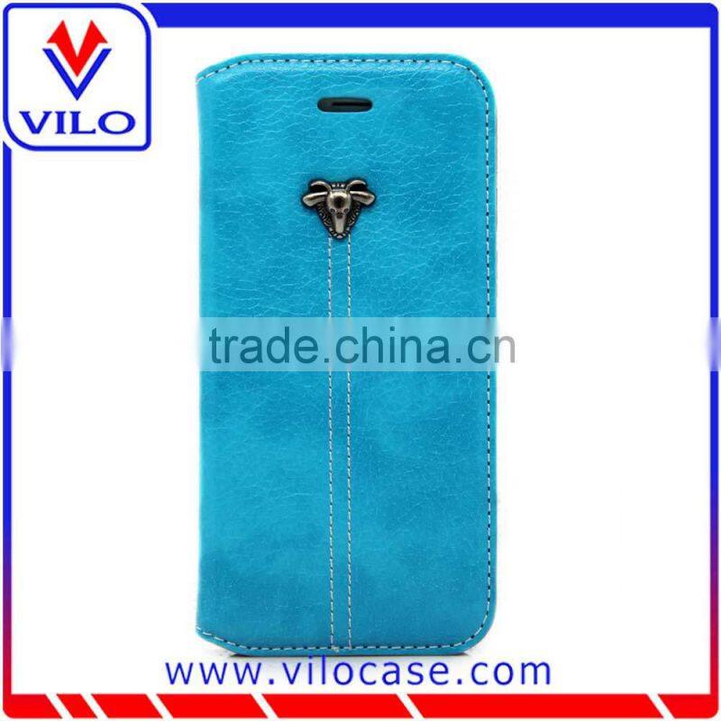 various colors combo Leather flip case for iphone 6s with card slot