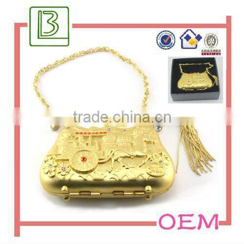 Wholesale Copper Cosmetic Mirror Mini Handbag Shape