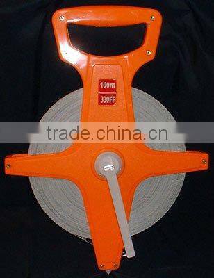 Heavy duty ground pipe long measuring tape long round tapeline distance measure Open Reel Fiberglass Measuring Tape 100M/330FOOT