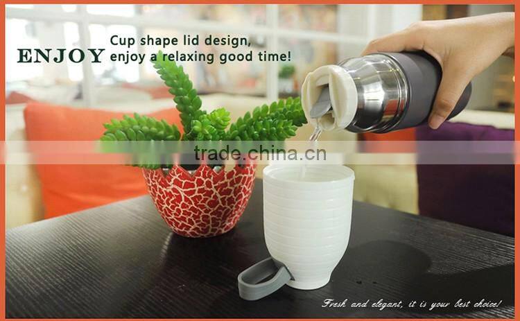 Wholesale Promotional double wall insulated vacuum stainless steel water bottle with portable rope
