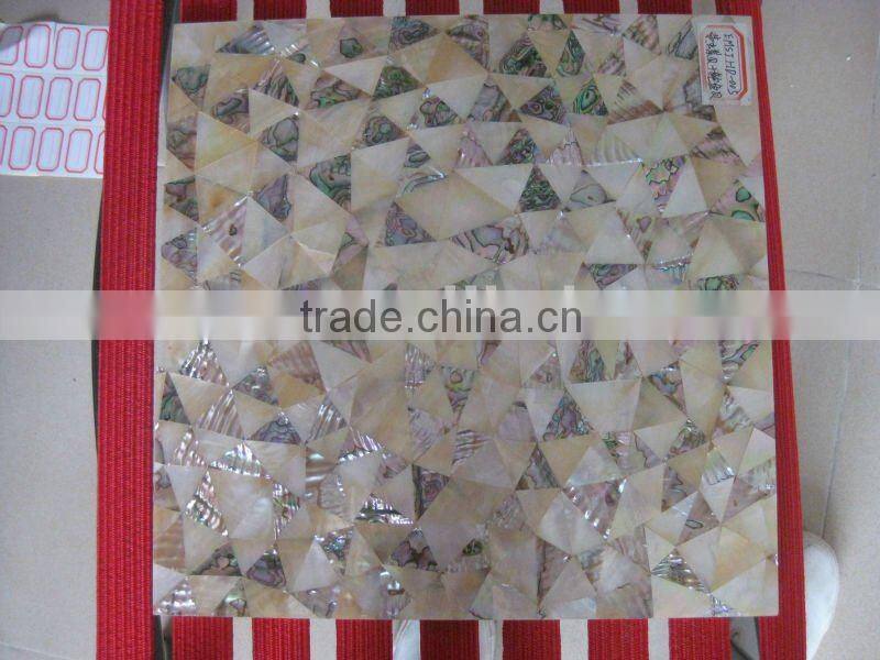 Irregular triangle mother of pearl seashell mosaic wall tile