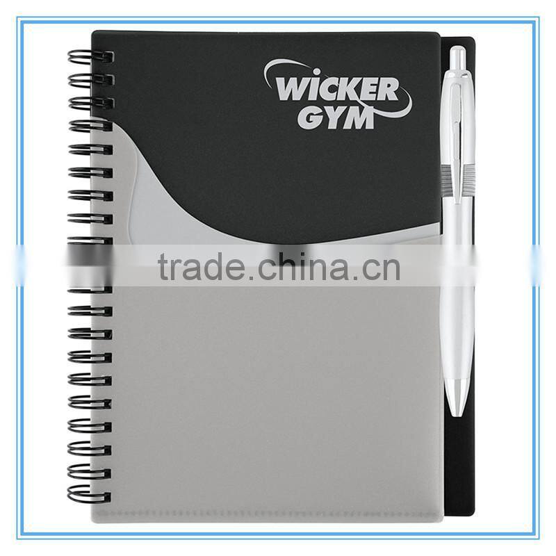 PP spiral notebook with pen loop