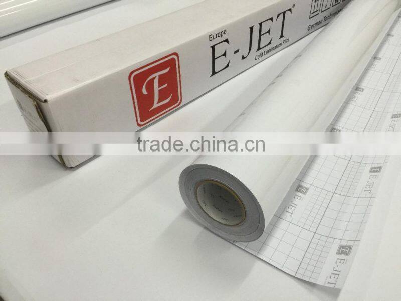 80micron glossy pvc cold lamiantion film with 120gsm white paper for vinyl laminated