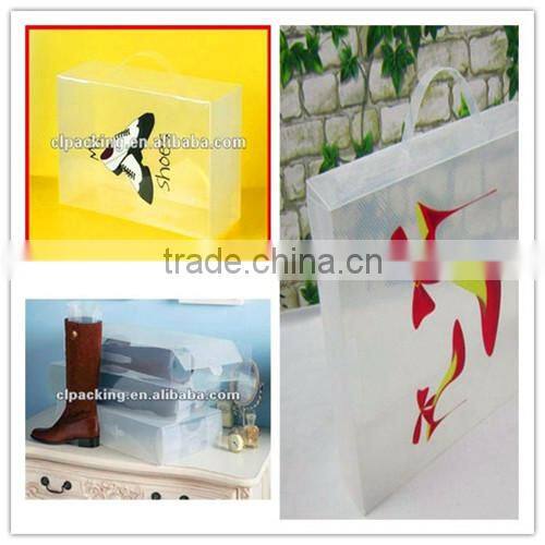 2013 new clear custom pp twill plastic shoe box for boxing shoes