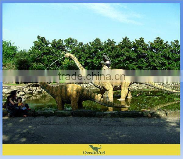 Large fiberglass dinosaur sculpture for exhibit