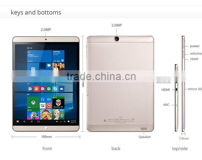 Bluetooth Wifi 9.7 Inch OEM Windows Intel Chip Tablet PC 2GB / 4GB DDR3 RAM 32GB / 64GB ROM Win10 Android 5.1 Dual System OS