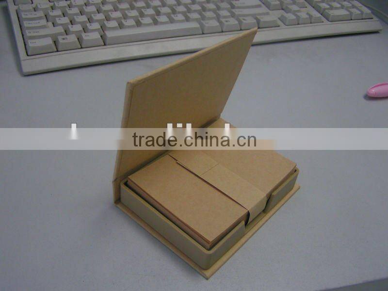 2012 New design eco plastic memo pad box with craft paper