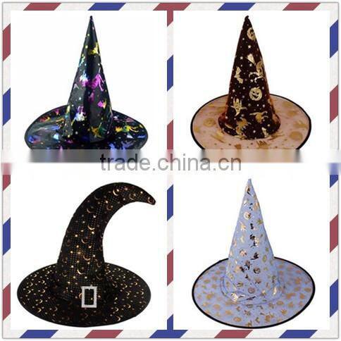 Made in China Deluxe party hat Luxury black halloween witch hat