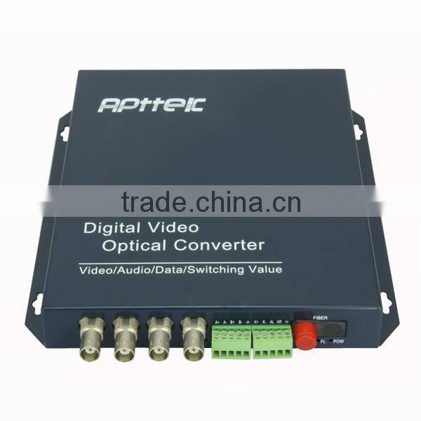 best quality 4-channel fiber optic audio video media transmitter receiver