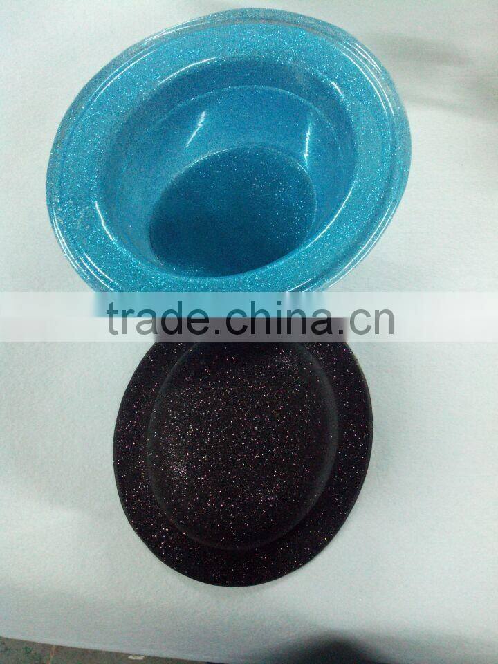 Promotional glitter bling plain blue black party top hat
