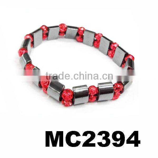 double line elastic beaded bio health magnetic health bracelet
