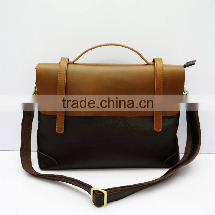 New multifunctional notebook Briefcase cowhide leather men's shoulder bag