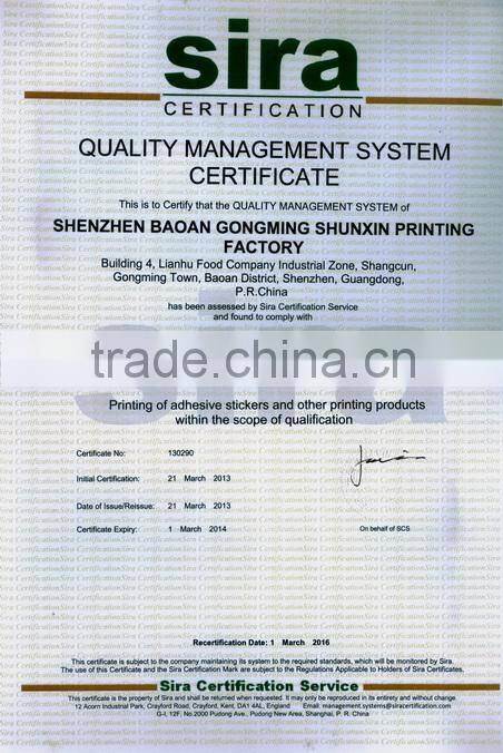 Stickers made in china , customer design printing stickers for kids, static sticker