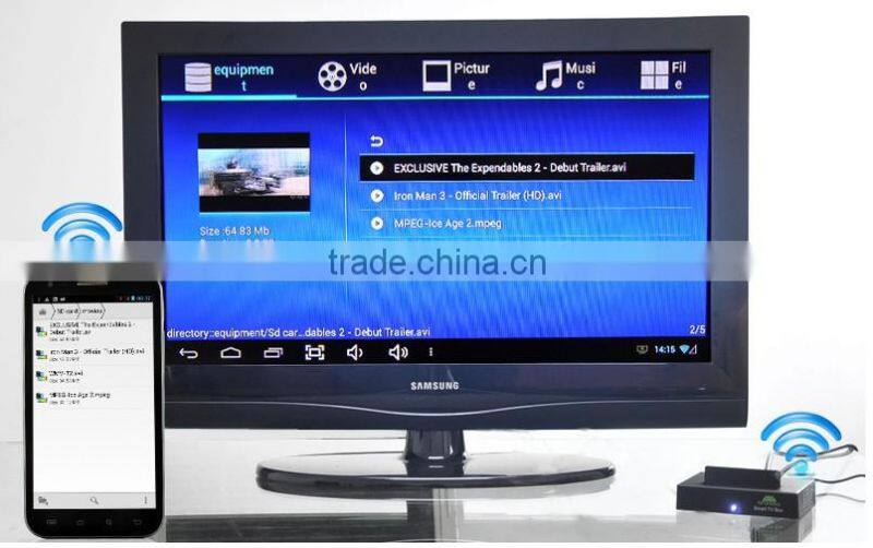 Allwinner A20 Android 4.2 IPTV box pre-install XBMC & Miracast & WIFI set top box USB & VGA& HDMI & AV output supported