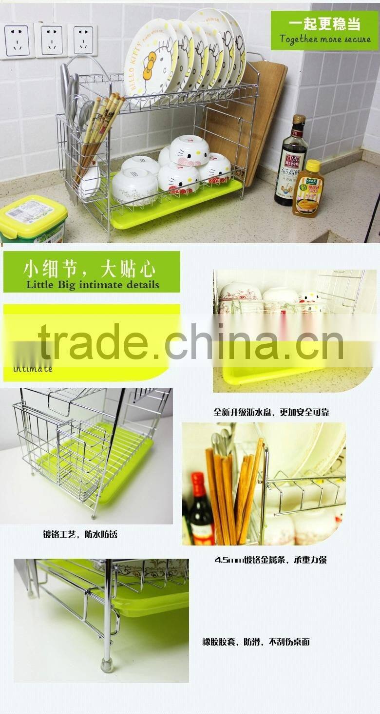 Latest RG628 2 tiers stainless steel Decorative dish rack
