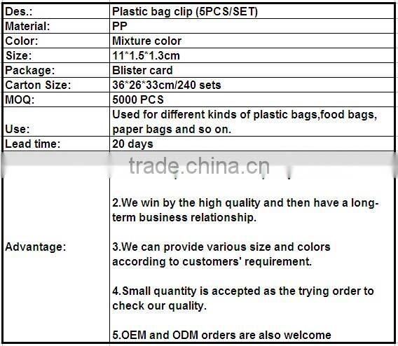 Plastic bag clip/food bag clip