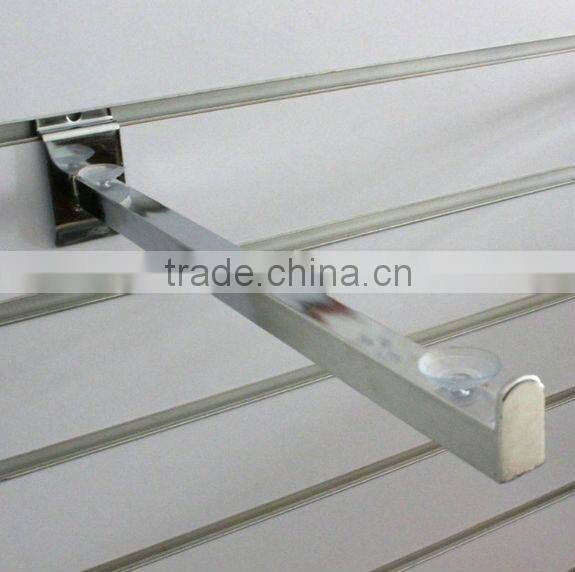 Upright Metal shelf Slatwall support brackets with suction cup fit on Slatwall glass holder
