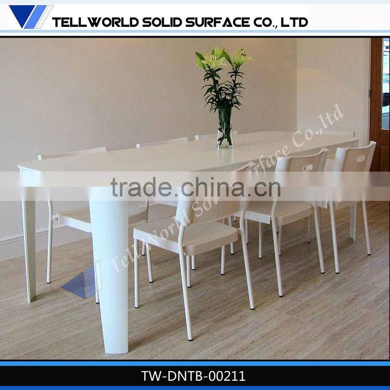 pure white rectangular dining tables and chairs , high polishing dining table