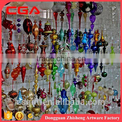 Hanging christmas bauble glass icicle for christmas tree decorarion supplies X'mas accessories
