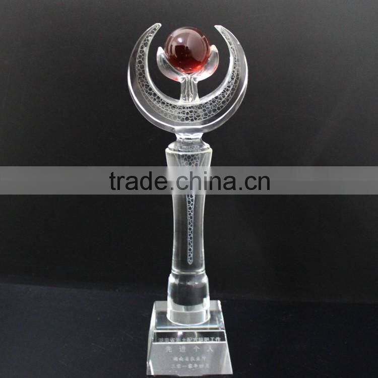 2016 new crystal glass products red ball trophy