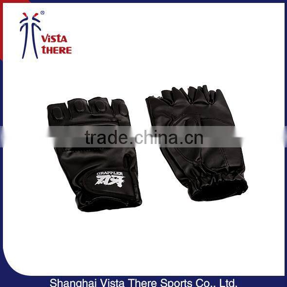 Fingerless Leather Spots Fitness Free Mma Fight kickboxing Glove