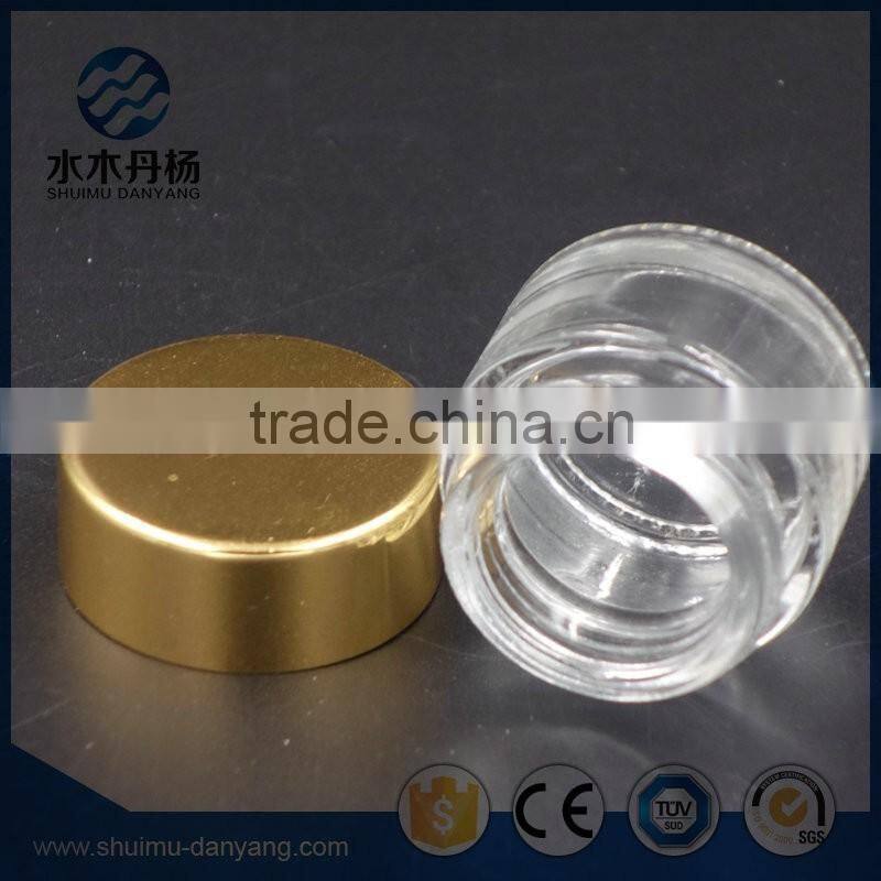 10ml golden screw cap clear glass cosmetic cream jar