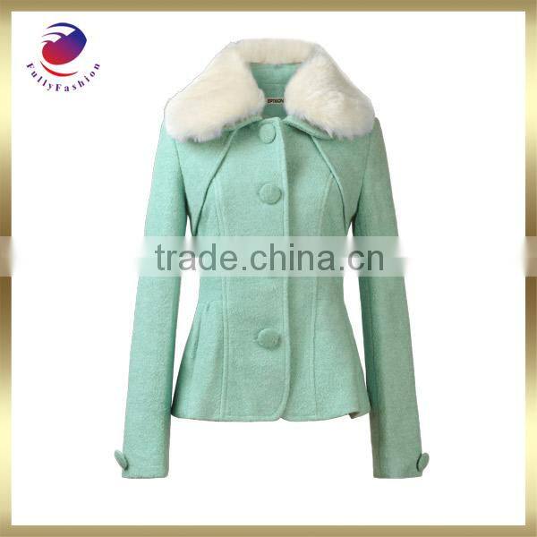 korea women winter coat white collar fashion new style