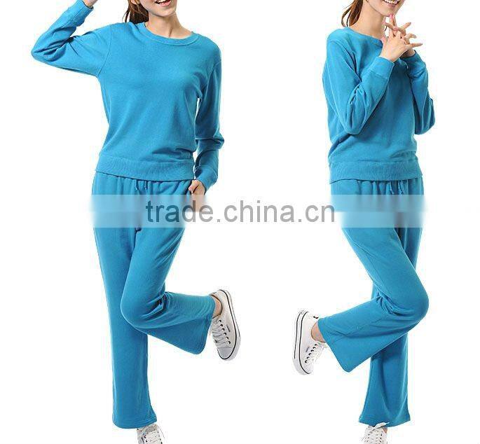 100%Polyester blue women sport suit