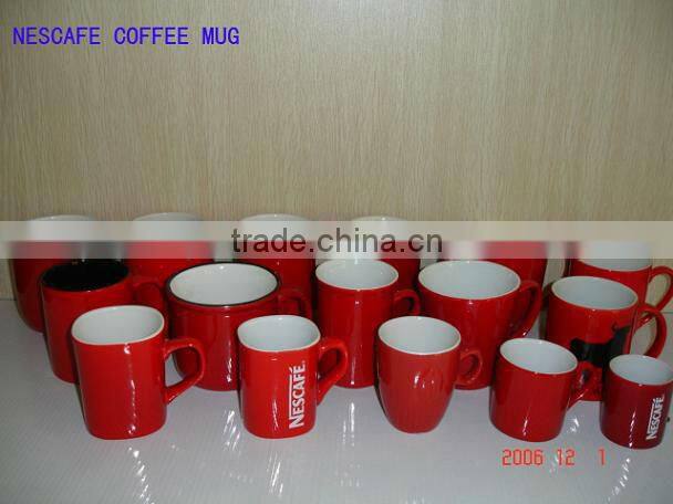 Nescafe Red Color Glazed Stoneware Mug