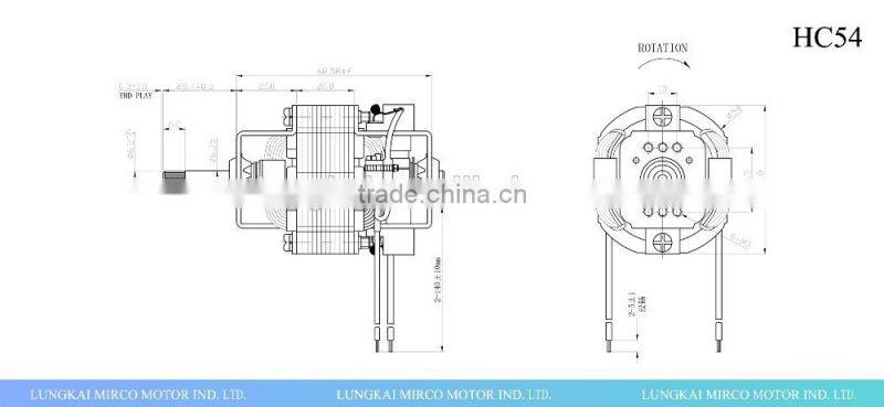 HC54 series ac motor for home appliance blender motor