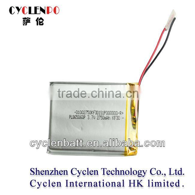 lithium polymer battery 3.7v 2750mah li polymer battery 3.7v for digital products