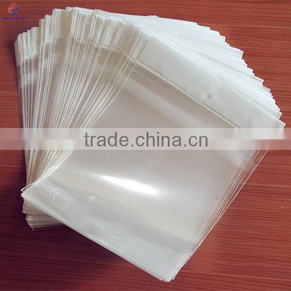 Clear opp plastic bag with header and adhesive flap