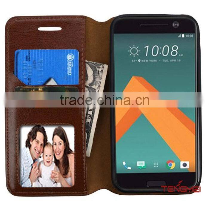 mobile phone case for HTC 10, oil crazy horse leather case for HTC 10