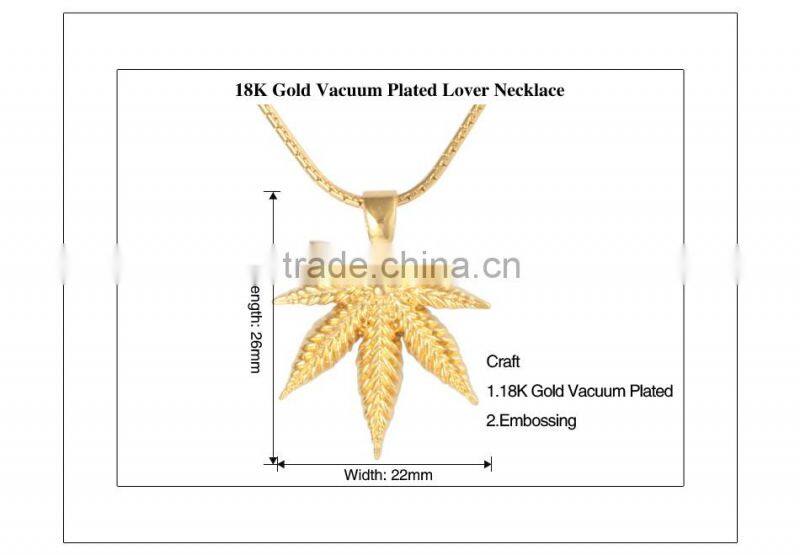 ATHENAA Couple Leaf Pendant 18k Gold Plated Yiwu Jewelry Factory Hip Hop Pendant