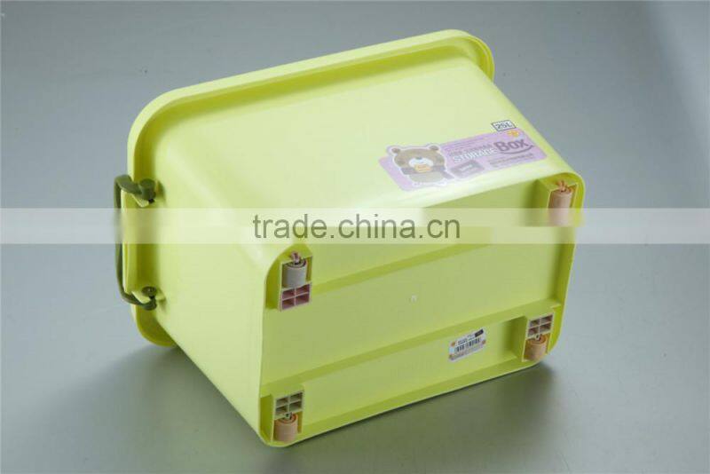 2014 New Design PP Multicolour Plastic Storage Box With Wheels.For Colthes Or Magazines Or Toys.Storage container