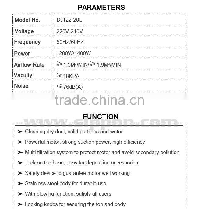 2015 Hot Sell Canister Wet And Dry Industrial Vacuum Cleaner