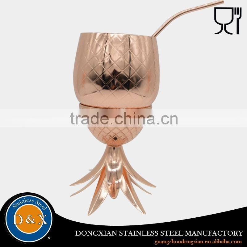 china custom design stainless steel copper pineapple cup