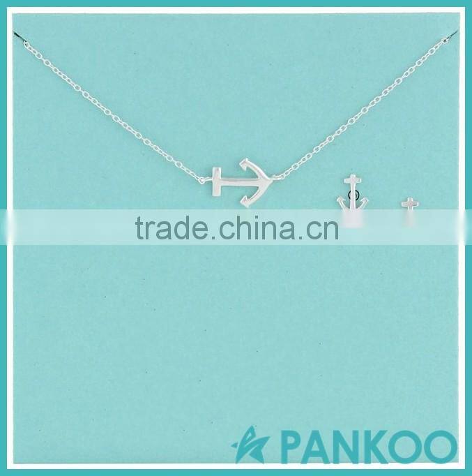 Anchor jewelry,Sterling Silver Anchor Necklace and Earrings Jewelry Set