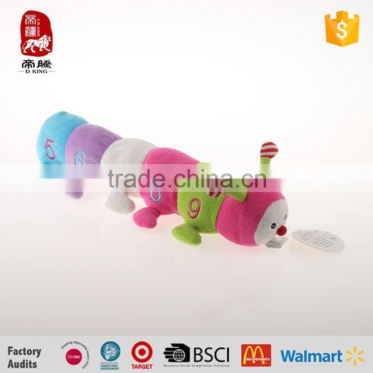 China manufacture baby education toy plush caterpillar toys